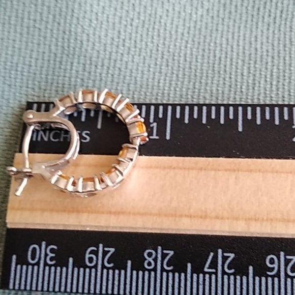 PREMIUM YELLOW SAPPHIRE INSIDE OUT HOOPS - Picture 4 of 7